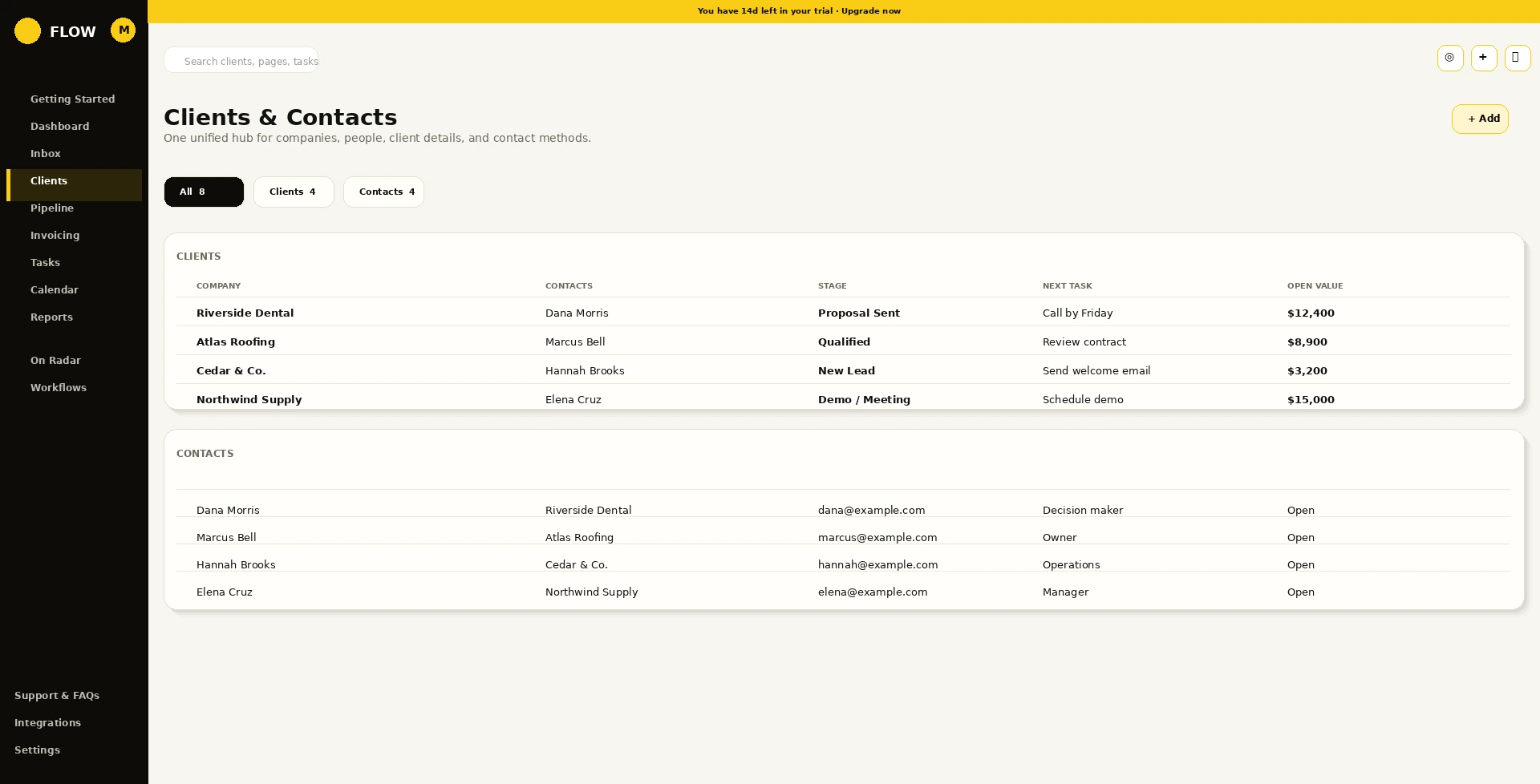 Flow clients screenshot